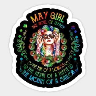 May Girl The Soul Of A May  birthday gift Sticker